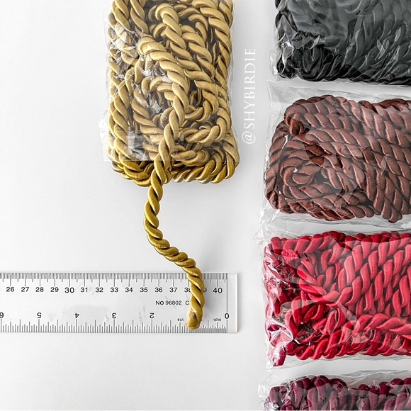 NEW Variety Pack of Thick Satin Twisted Rope, 5 colors, 14.5 yards - Picture 4 of 5